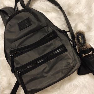 Marc Jacobs gray and black backpack